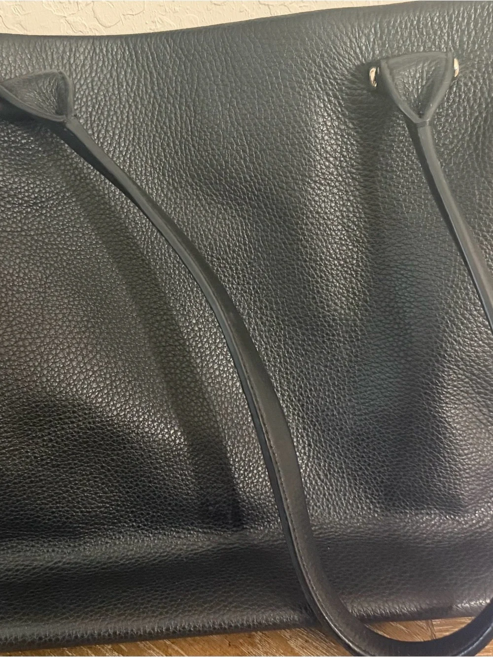 kate spade Black Leather Tote with Multi-Tassel Charm